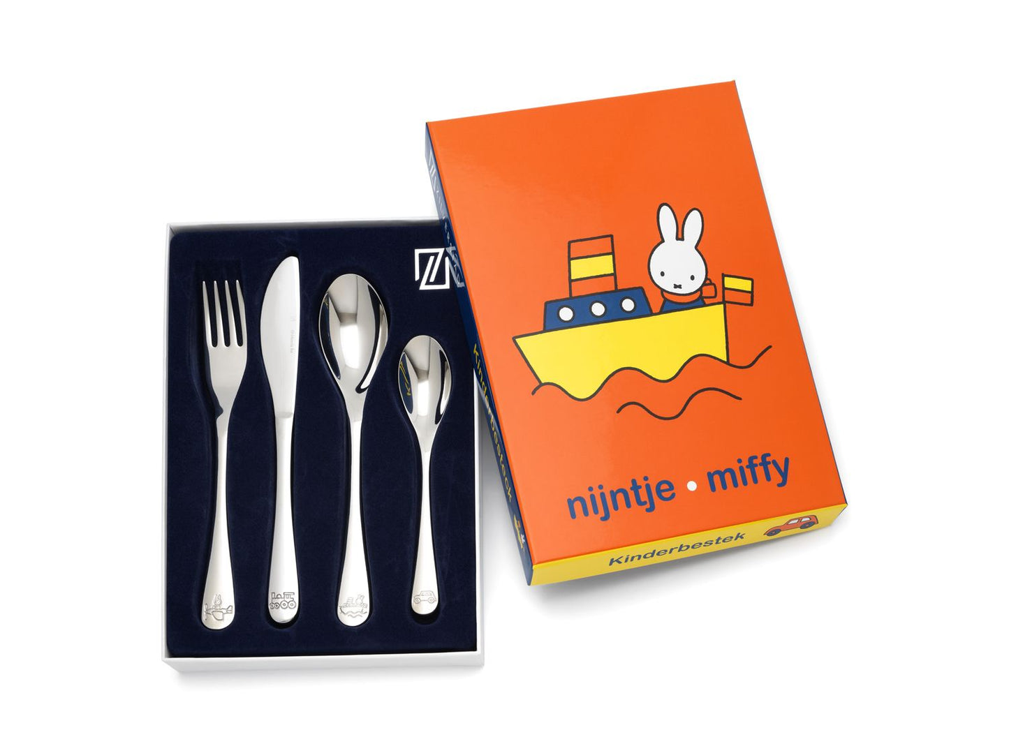 Kinderbesteck Miffy Fahrzeuge, 4-teilig, Edelstahl