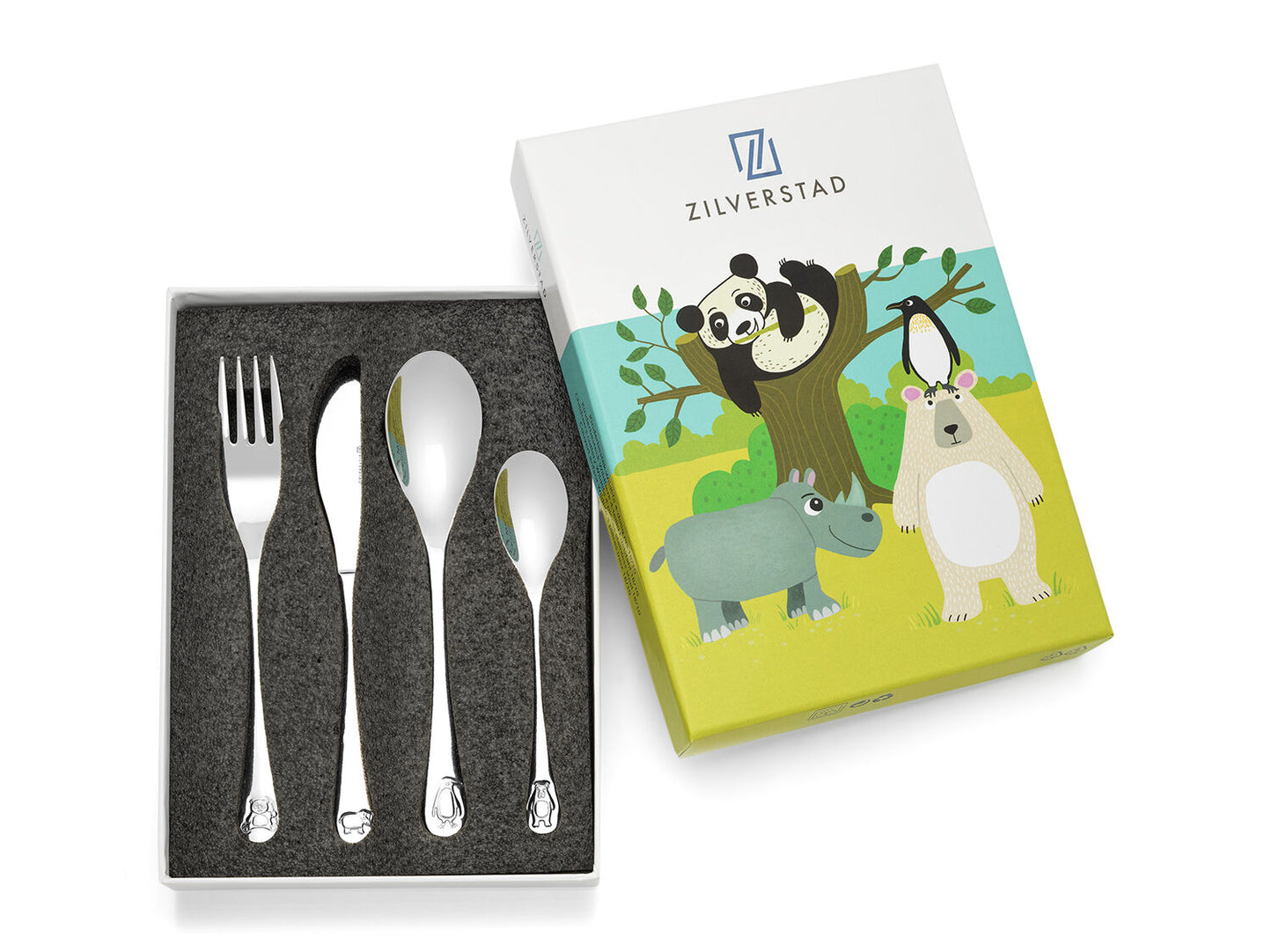 Kinderbesteck Wildlife, 4-teilig, rostfreier Stahl