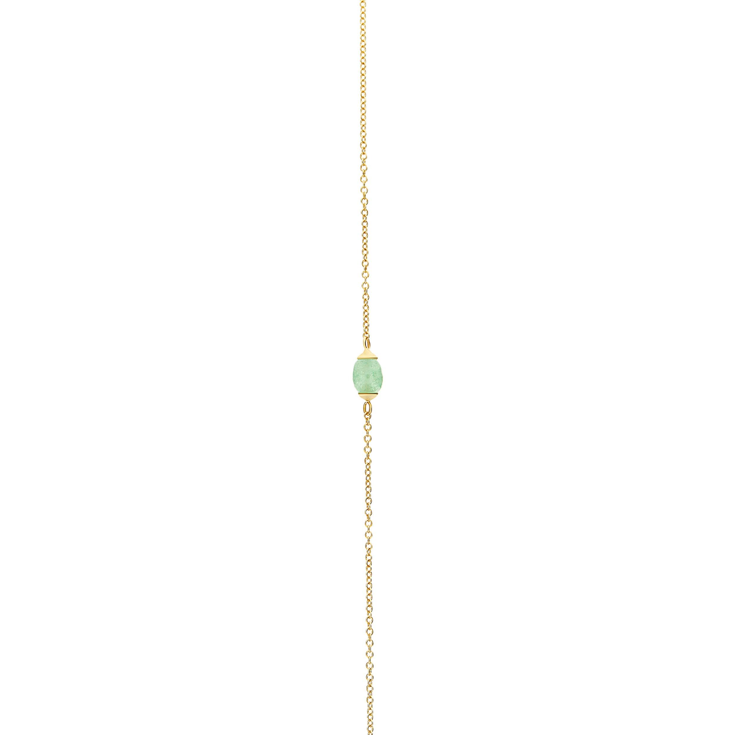 AMAZONIA "AMULETS" GOLD AND GREEN AVENTURINE NECKLACE (SMALL)