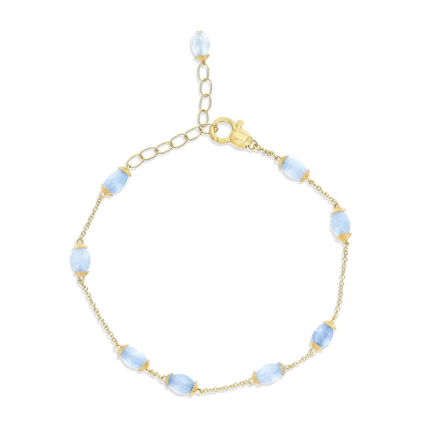 AZURE "AMULETS" GOLD AND MILKY AQUAMARINE BRACELET