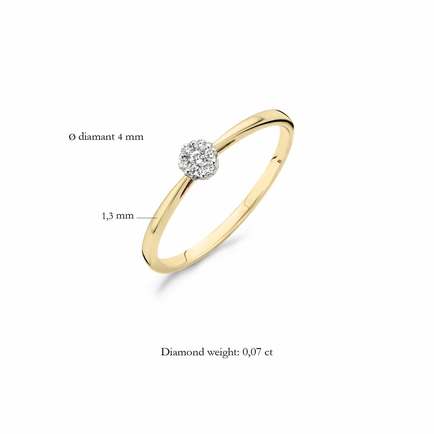 BLUSH DIAMONDS RING 1609BDI 14 K GEEL EN WITGOUD - Brunott Juwelier