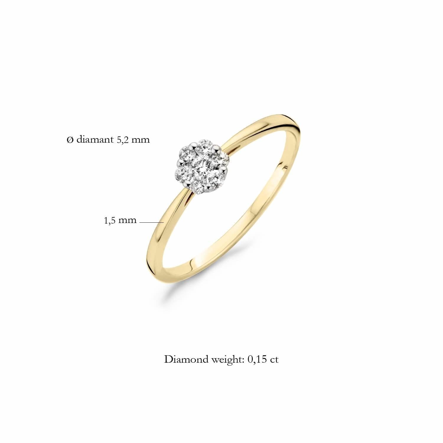 BLUSH DIAMONDS RING 1611BDI 14 K GEEL EN WITGOUD - Brunott Juwelier