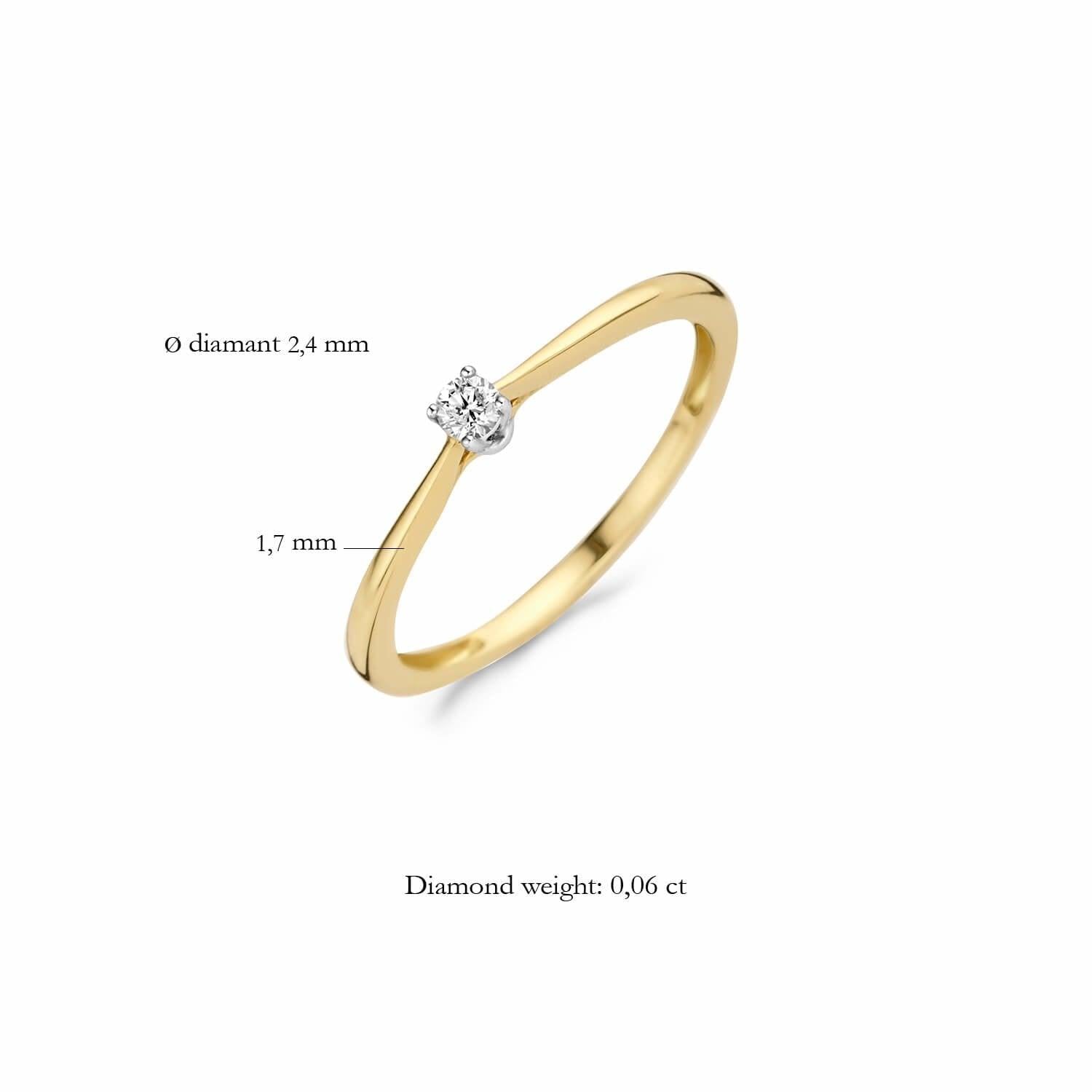 BLUSH DIAMONDS RING 1621BDI 14 K GEEL EN WITGOUD - Brunott Juwelier