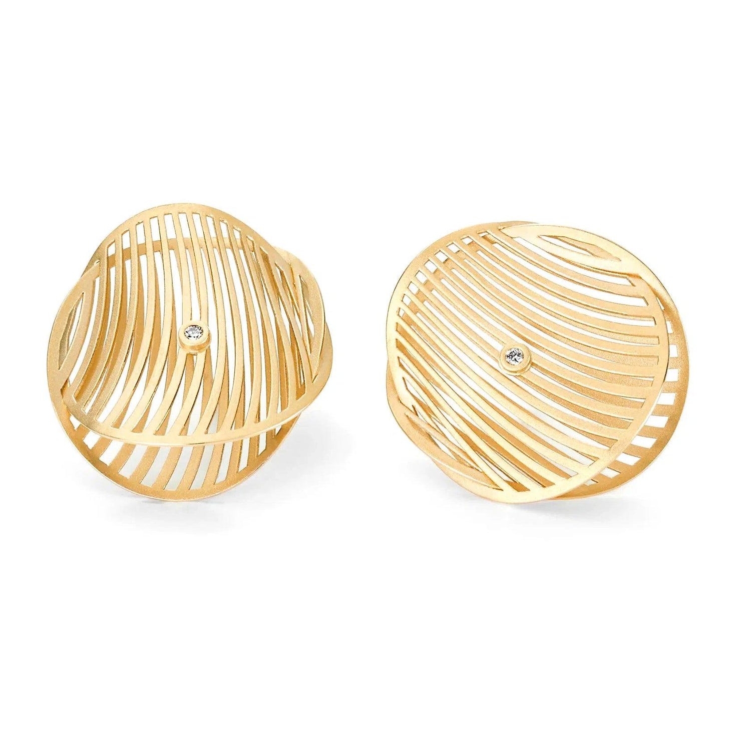 Niessing oorstekers rond Geel - (Paar prijs inclusief stoppers) - Brunott Juwelier