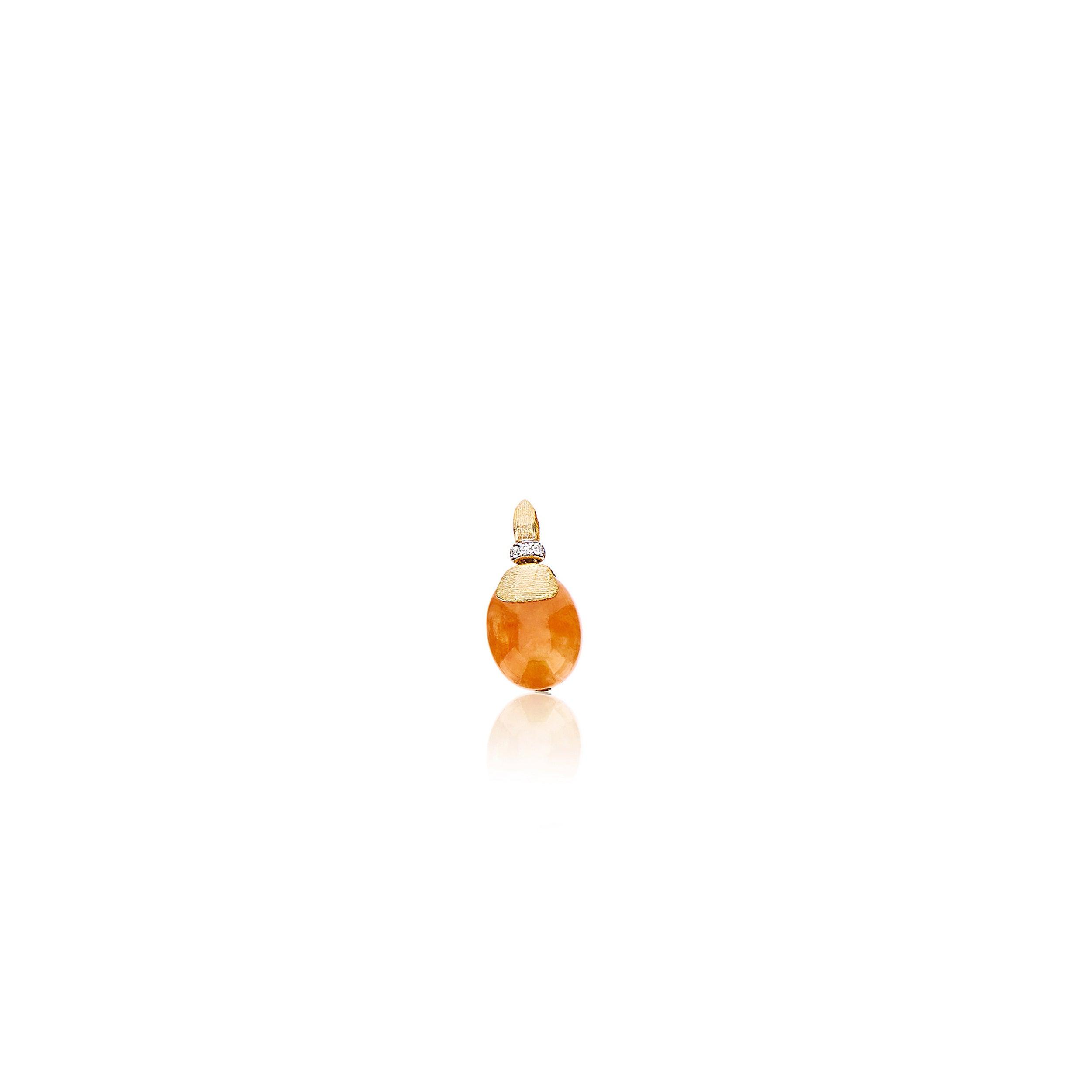 PETRA "AMULETS" GOLD, DIAMONDS AND ORANGE AVENTURINE PENDANT (SMALL) - Brunott Juwelier