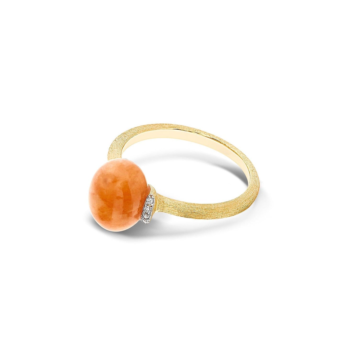 PETRA "AMULETS" GOLD, DIAMONDS AND ORANGE AVENTURINE RING (SMALL)